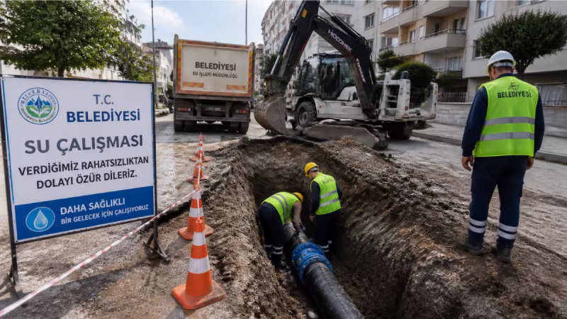 Akdeniz Bulvarı Üzerindeki Ana Şebekede Bakım ve Onarım Çalışması