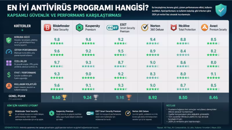 En İyi Antivirüs Programı Hangisi? Kapsamlı Güvenlik ve Performans Karşılaştırması