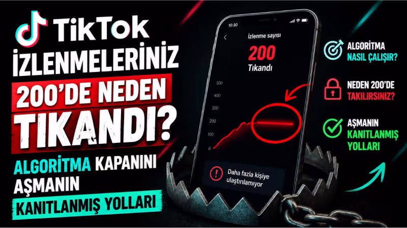 TikTok İzlenmeleriniz 200'de Neden Tıkandı? Algoritma Kapanını Aşmanın Kanıtlanmış Yolları