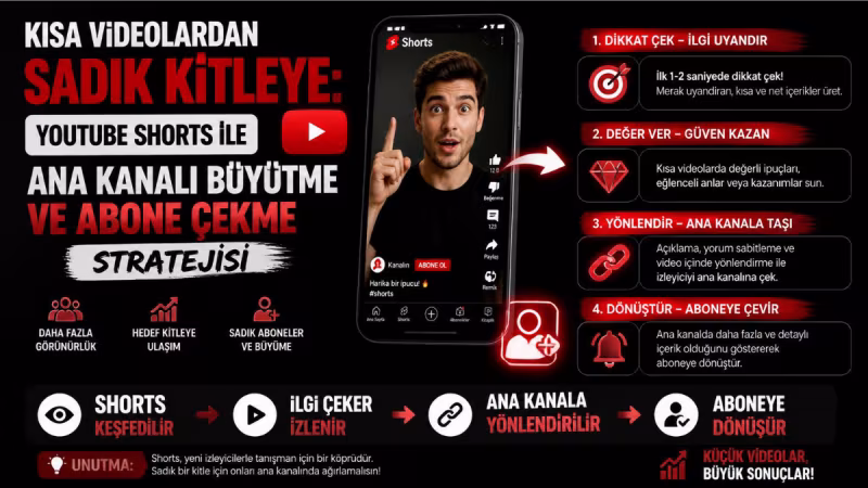 Kısa Videolardan Sadık Kitleye: YouTube Shorts ile Ana Kanalı Büyütme ve Abone Çekme Stratejisi