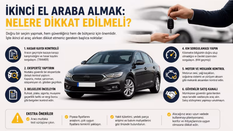 İkinci El Araç Alırken Nelere Dikkat Edilmeli? Masrafsız ve Güvenli Otomobil Rehberi