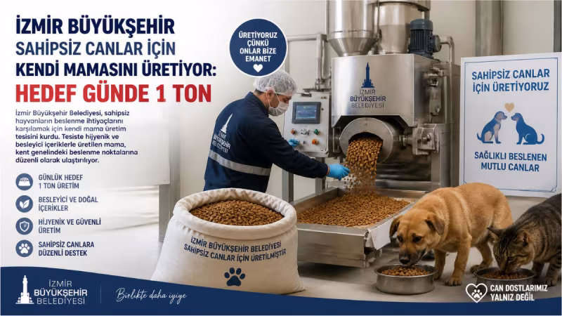 İzmir’de Sokak Hayvanları İçin Kendi Yemini Üreten Model: Günlük Kapasite 1 Tona Çıkıyor